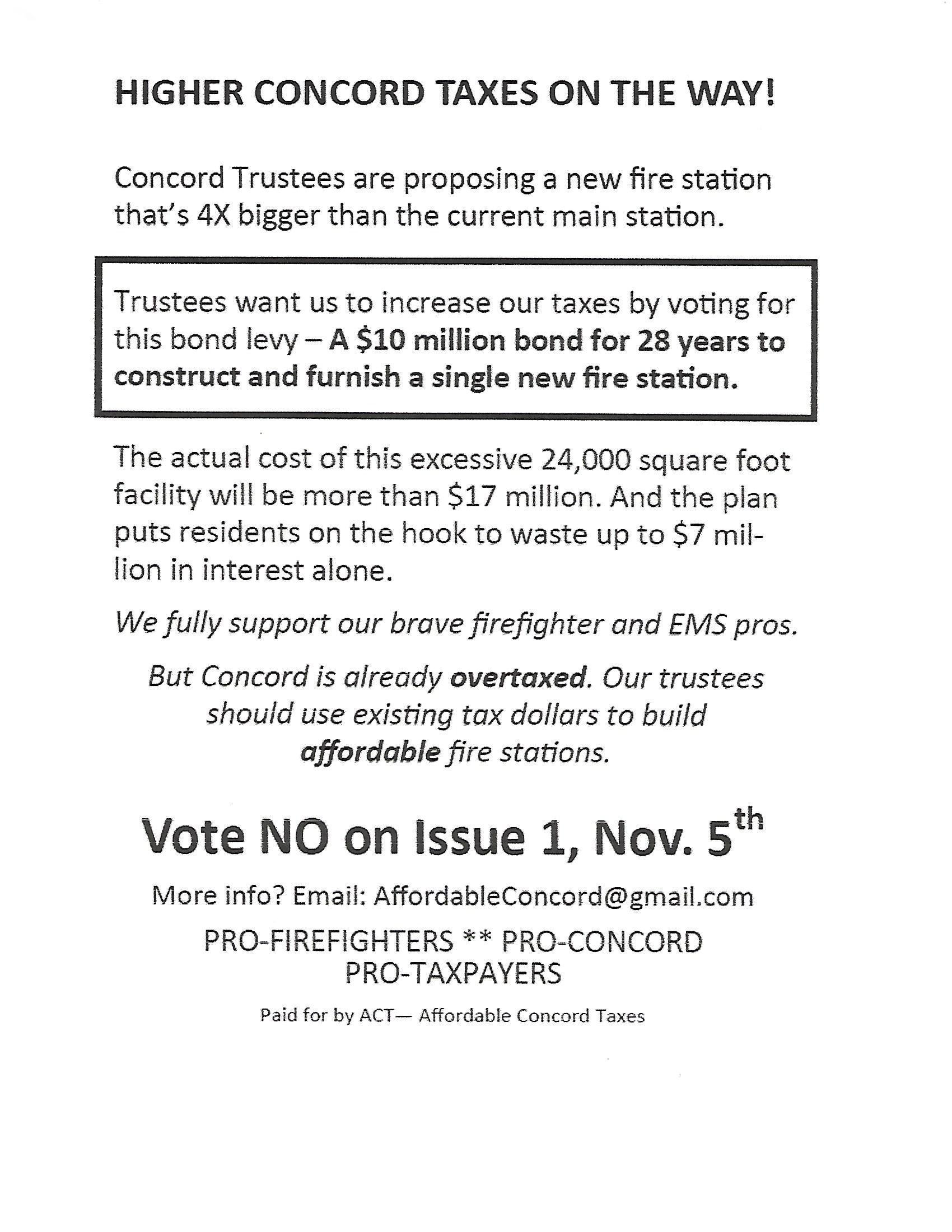 Higher Concord Taxes