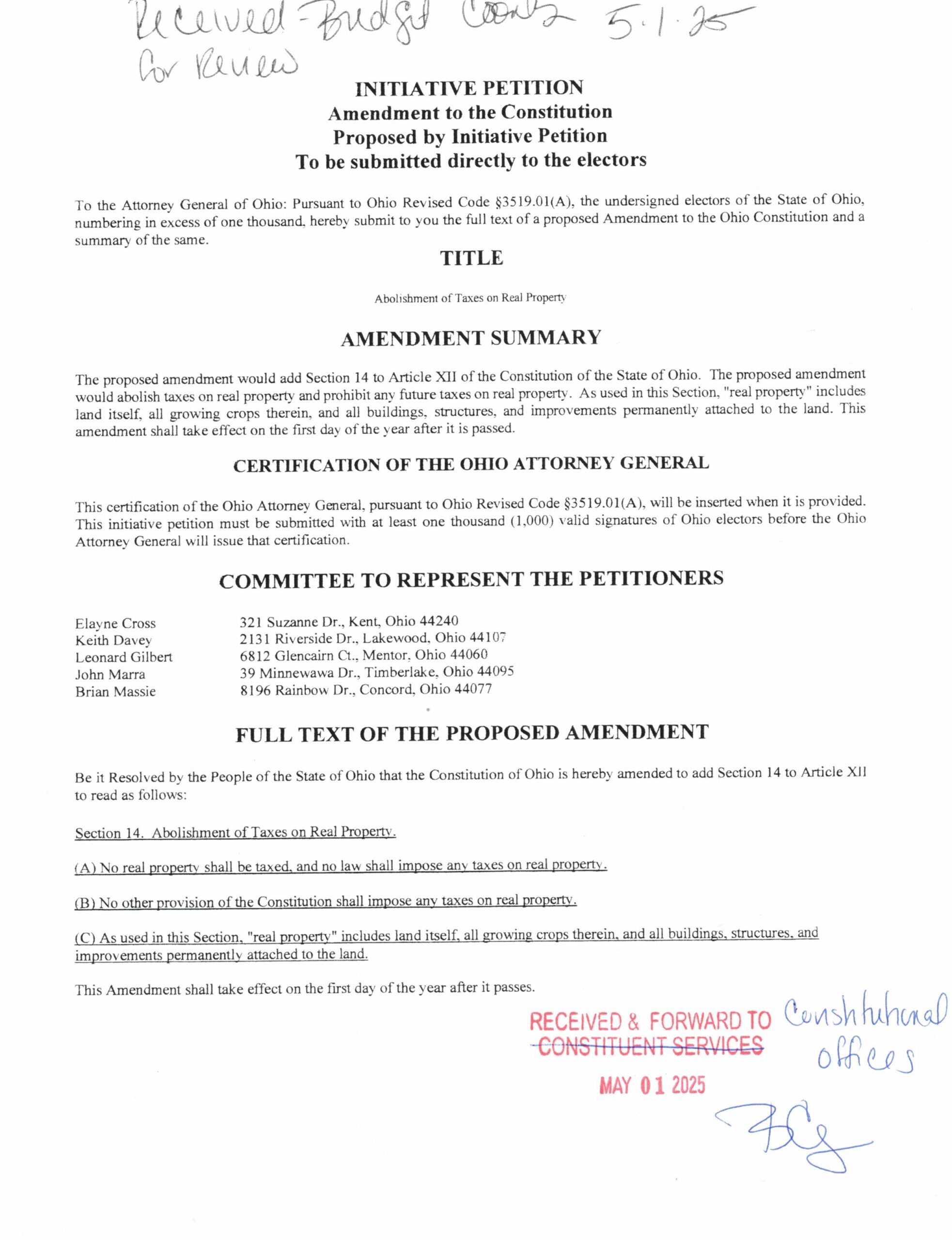 Petition Filed With Attorney General to Eliminate Property Taxes in ...